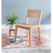 Pemberly Row Dining Set of Table & 4 Woven Seat Chairs in Natural Brown Wood