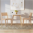 Pemberly Row Dining Set of Table & 4 Woven Seat Chairs in Natural Brown Wood