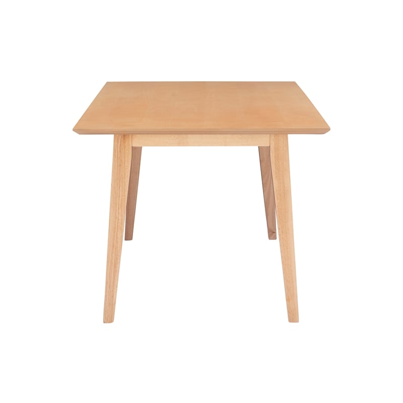 Pemberly Row Dining Set of Table & 4 Woven Seat Chairs in Natural Brown Wood