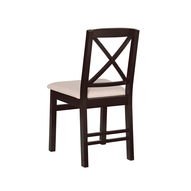 Pemberly Row Dining Set of Drop-Leaf Table and 4 X-Back Chairs