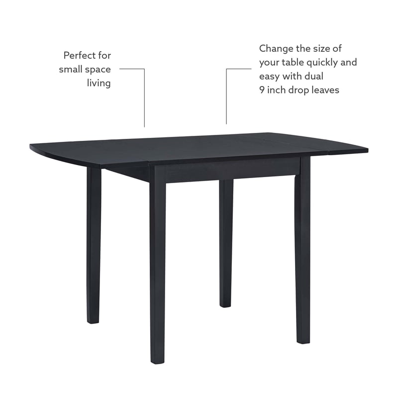 Pemberly Row Dining Set of Drop-Leaf Table and 4 X-Back Chairs