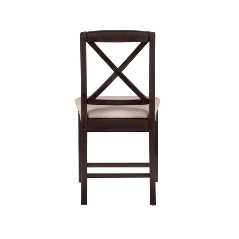 Pemberly Row Dining Set of Drop-Leaf Table and 4 X-Back Chairs