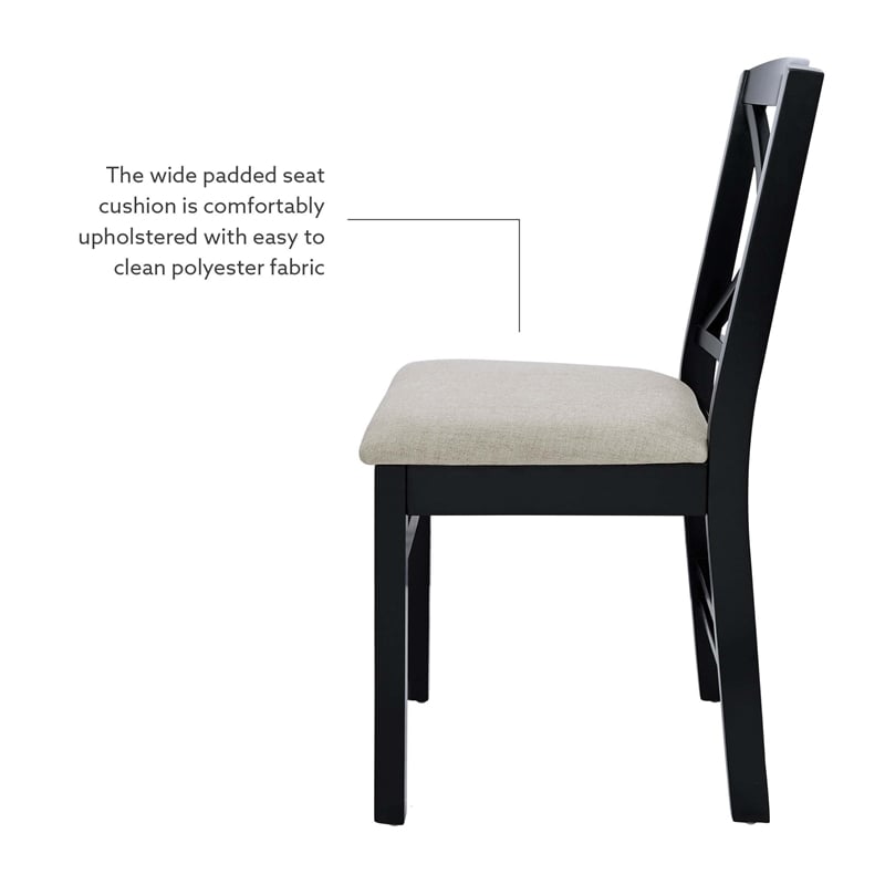 Pemberly Row Dining Set of Drop-Leaf Table and 4 X-Back Chairs