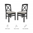 Pemberly Row Dining Set of Drop-Leaf Table and 4 X-Back Chairs
