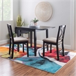 Pemberly Row Dining Set of Drop-Leaf Table and 4 X-Back Chairs