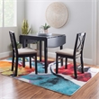Pemberly Row Dining Set of Drop-Leaf Table and 4 X-Back Chairs