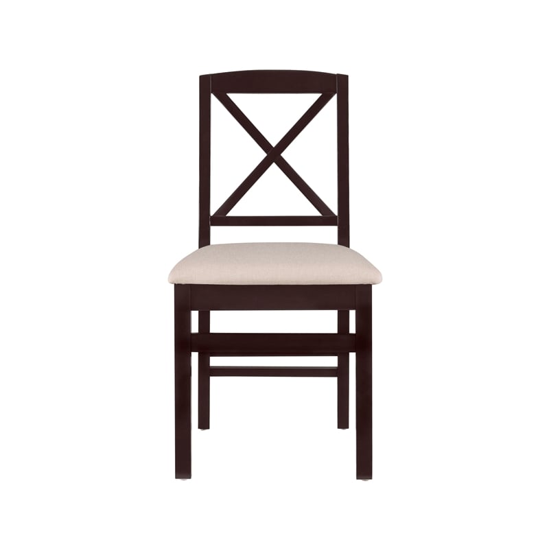 Pemberly Row Dining Set of Drop-Leaf Table and 4 X-Back Chairs