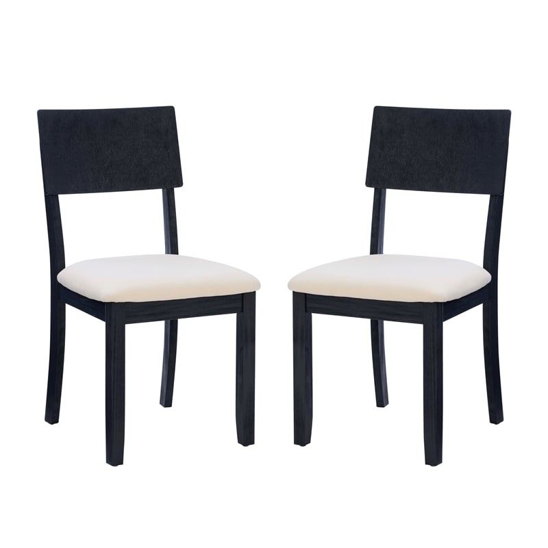 Pemberly Row Dining Set of Table & Bench & 4 Chairs in Dark Charcoal Gray