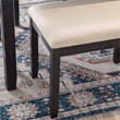 Pemberly Row Dining Set of Table & Bench & 4 Chairs in Dark Charcoal Gray