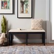 Pemberly Row Dining Set of Table & Bench & 4 Chairs in Dark Charcoal Gray