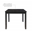 Pemberly Row Dining Set of Table & Bench & 4 Chairs in Dark Charcoal Gray