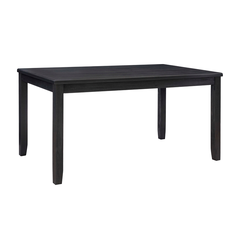 Pemberly Row Dining Set of Table & Bench & 4 Chairs in Dark Charcoal Gray