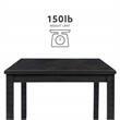 Pemberly Row Dining Set of Table & Bench & 4 Chairs in Dark Charcoal Gray