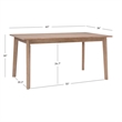 Pemberly Row Dining Set with Table & 4 Slat Back Chairs in Natural Brown Wood