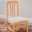 Pemberly Row Dining Set with Table & 4 Slat Back Chairs in Natural Brown Wood