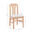 Pemberly Row Dining Set with Table & 4 Slat Back Chairs in Natural Brown Wood