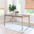 Pemberly Row Dining Set with Table & 4 Slat Back Chairs in Natural Brown Wood