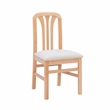 Pemberly Row Dining Set with Table & 4 Slat Back Chairs in Natural Brown Wood