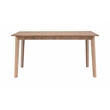 Pemberly Row Dining Set with Table & 4 Slat Back Chairs in Natural Brown Wood