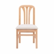Pemberly Row Dining Set with Table & 4 Slat Back Chairs in Natural Brown Wood