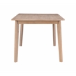 Pemberly Row Dining Set with Table & 4 Slat Back Chairs in Natural Brown Wood
