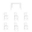 Pemberly Row Counter Height Dining Set with 6 Stools and Table in White