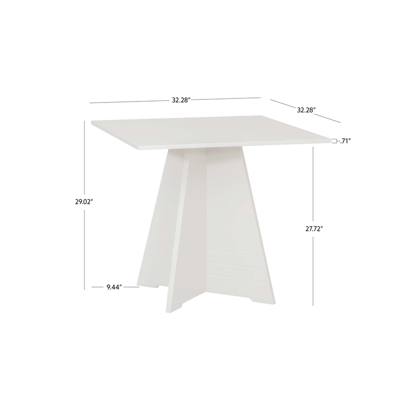 Pemberly Row 2-Piece Dining Set with Storage Nook and Geometric Pedestal Table
