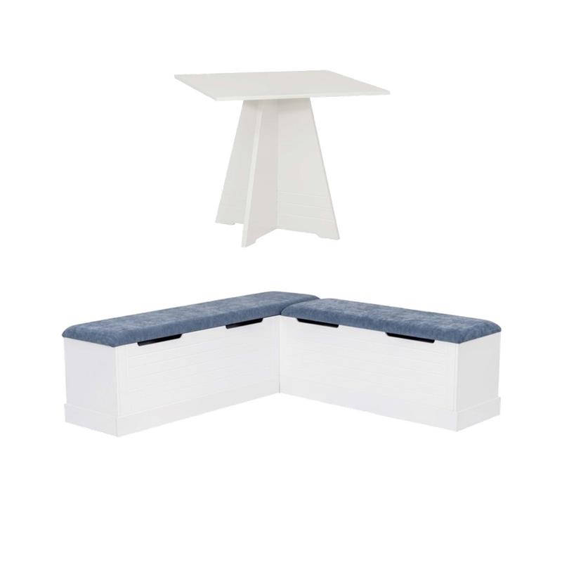 Pemberly Row 2-Piece Dining Set with Storage Nook and Geometric Pedestal Table