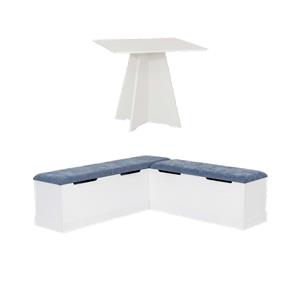 Pemberly Row 2-Piece Dining Set with Storage Nook and Geometric Pedestal Table