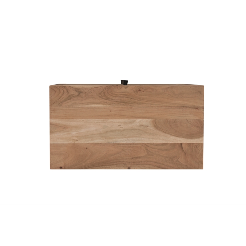 Pemberly Row Brown Solid Wood 3-Drawer Nightstand with Tree Slice Design