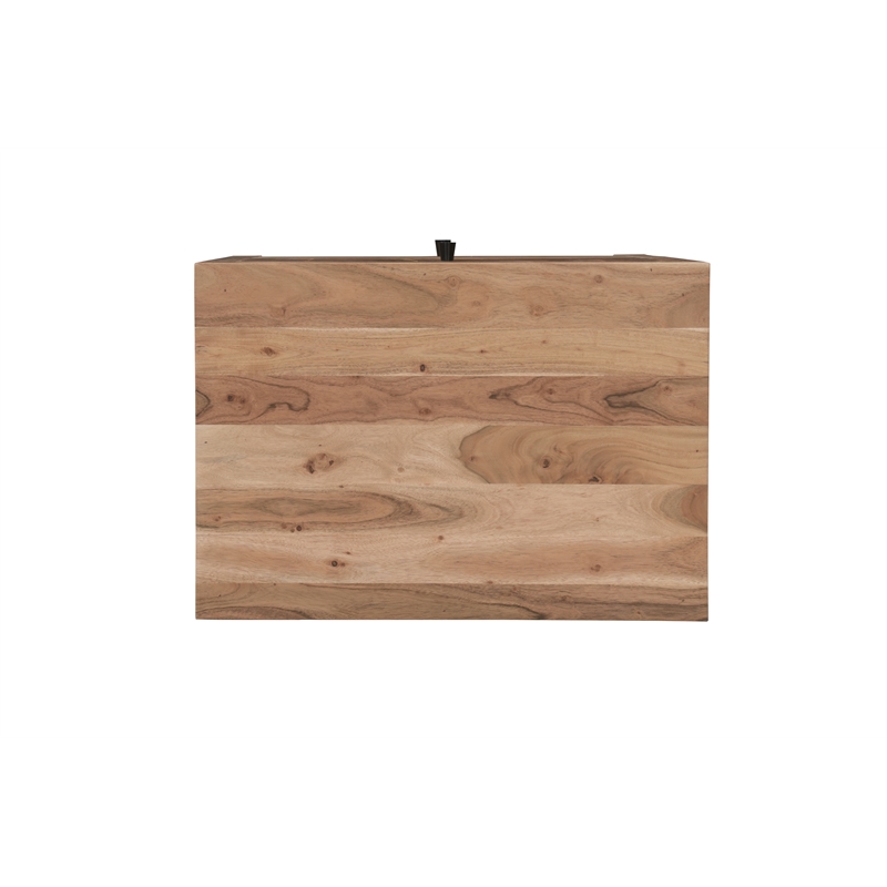 Pemberly Row Brown Solid Wood 2-Drawer Nightstand with Tree Slice Design
