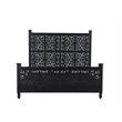 Pemberly Row Black Floral Carved Solid Wood Mango 5-Piece King Bedroom Set