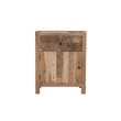 Pemberly Row Brown Solid Wood 1-Drawer 1-Door Nightstand with Tree Slice Design