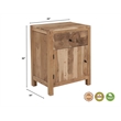 Pemberly Row Brown Solid Wood 1-Drawer 1-Door Nightstand with Tree Slice Design