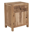 Pemberly Row Brown Solid Wood 1-Drawer 1-Door Nightstand with Tree Slice Design