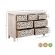Pemberly Row White Floral Carved Solid Wood Mango 5-Piece Queen Bedroom Set