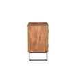 Pemberly Row 2-Door Live Edge Solid Wood Acacia Nightstand in Brown/Black