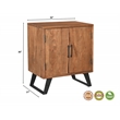 Pemberly Row 2-Door Live Edge Solid Wood Acacia Nightstand in Brown/Black