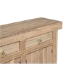 Pemberly Row Solid Wood Teak Sideboard with Brass Ring Pulls 3 Drawers 6 Doors