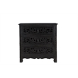 Pemberly Row Black Floral Carved Solid Wood Mango 5-Piece Queen Bedroom Set