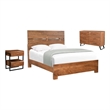 Pemberly Row 3-Piece Live Edge Solid Wood Acacia Bedroom Set in Brown