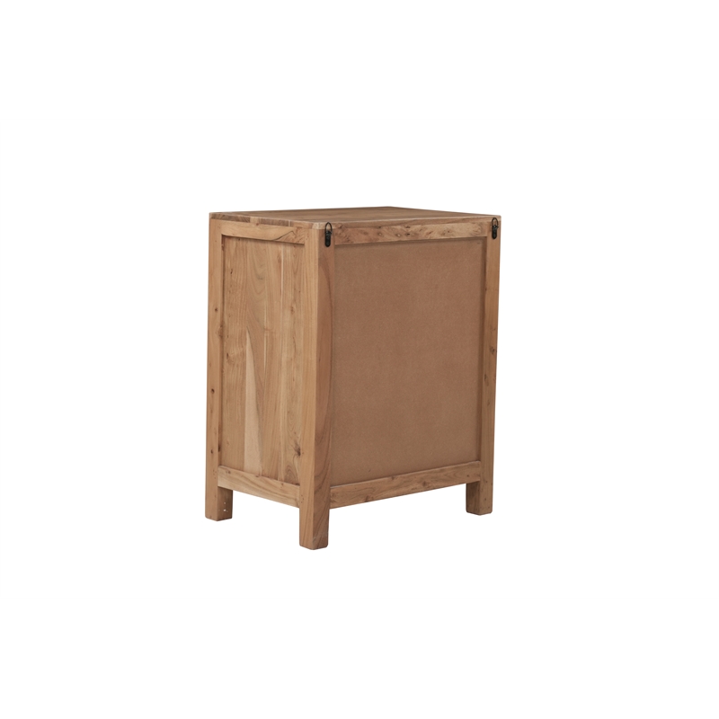 Pemberly Row Brown Solid Wood 1-Drawer Nightstand with Tree Slice Design