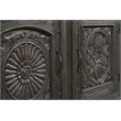 Pemberly Row Carved Mango Wood Sideboard with 3 Drawers & Doors in Black