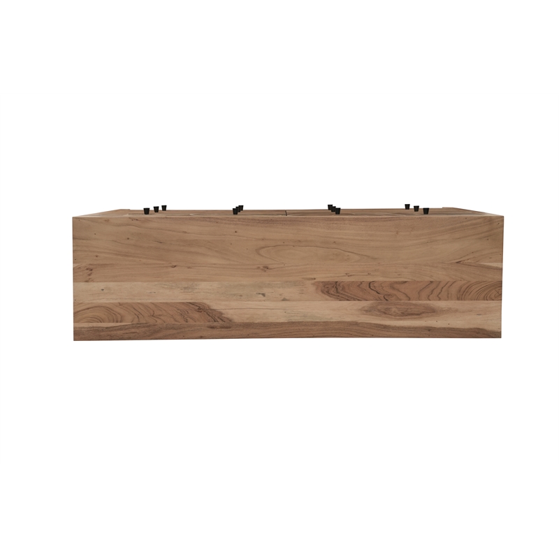 Pemberly Row Brown Solid Wood 6-Drawer Dresser with Tree Slice Design
