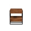 Pemberly Row 2-Drawer Live Edge Solid Wood Acacia Nightstand in Brown/Black