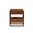 Pemberly Row 2-Drawer Live Edge Solid Wood Acacia Nightstand in Brown/Black