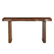 Pemberly Row Solid Wood 3-Piece Live Edge Living Room Table Set in Brown