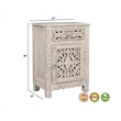 Pemberly Row White Floral Carved Solid Wood Mango 5-Piece Queen Bedroom Set