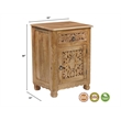 Pemberly Row Brown Solid Wood Nightstand with Drawer and Cabinet Fully Assembled
