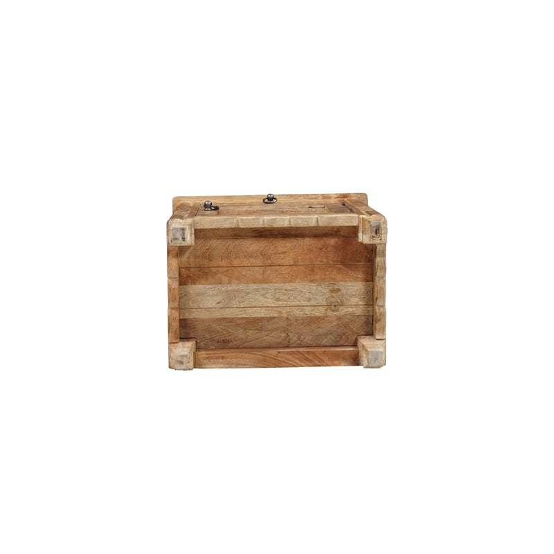Pemberly Row Brown Solid Wood Nightstand with Drawer and Cabinet Fully Assembled